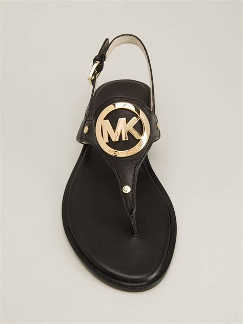 michael kors black flat sandals|michael kors black flats 8m.